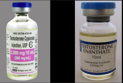 Testosterone propionate or enanthate